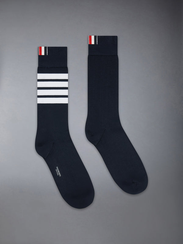 LIGHTWEIGHT COTTON 4-BAR MID CALF SOCKS - featured image