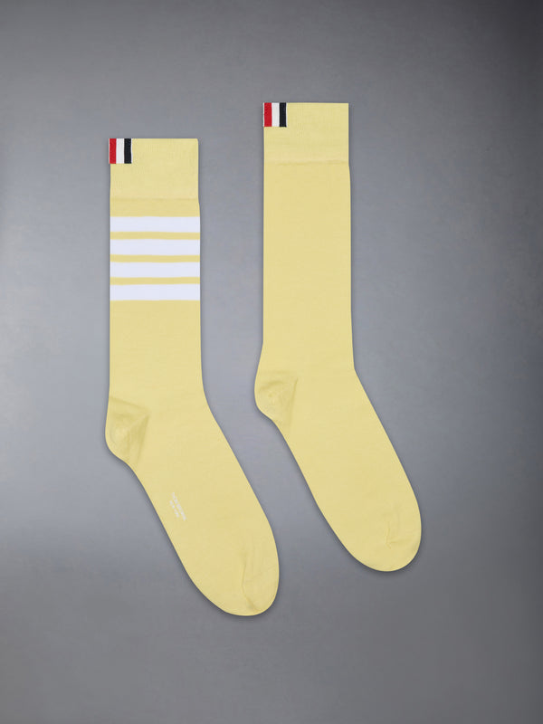 LIGHTWEIGHT COTTON 4-BAR MID CALF SOCKS - featured image