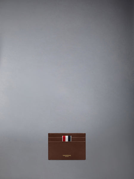 SOFT CALF SINGLE CARD HOLDER DARK BROWN