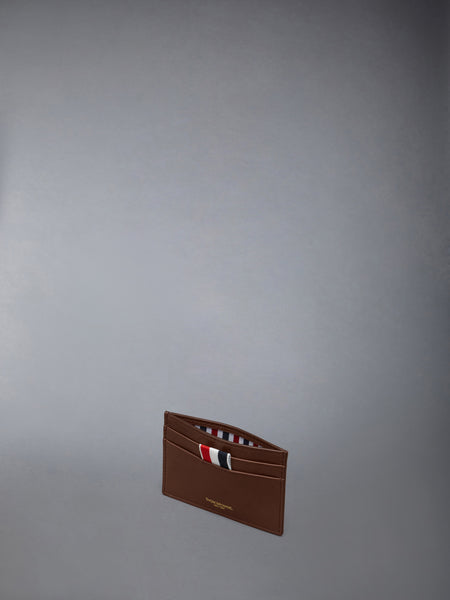 SOFT CALF SINGLE CARD HOLDER DARK BROWN