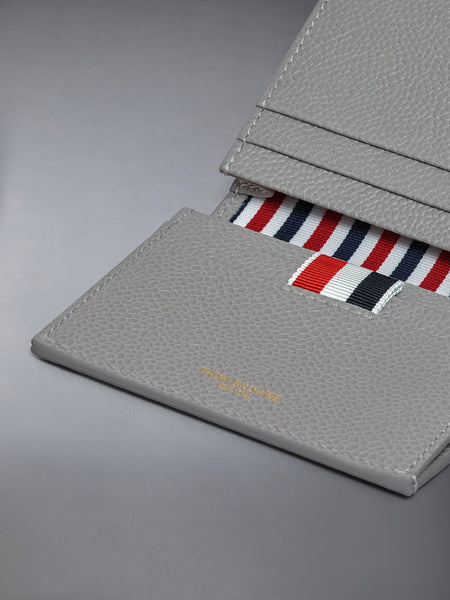 PEBBLE GRAIN DOUBLE CARD HOLDER LT GREY