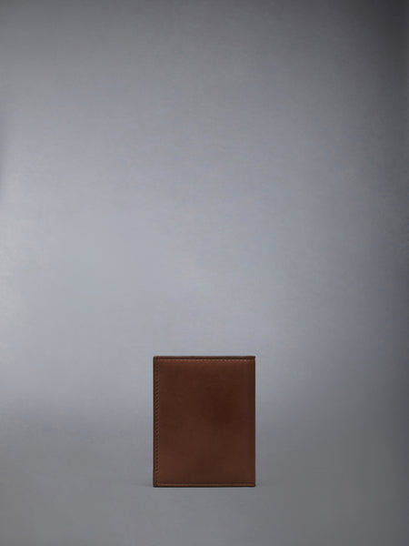 SOFT CALF DOUBLE CARD HOLDER DARK BROWN