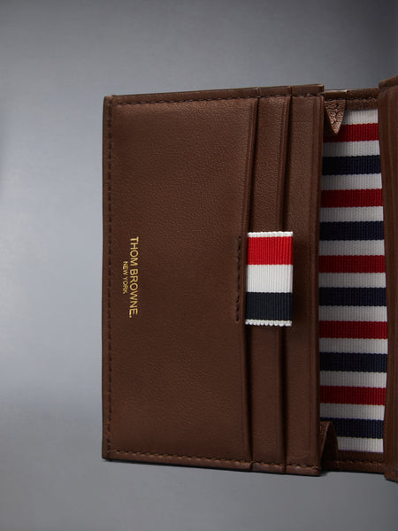 SOFT CALF DOUBLE CARD HOLDER DARK BROWN