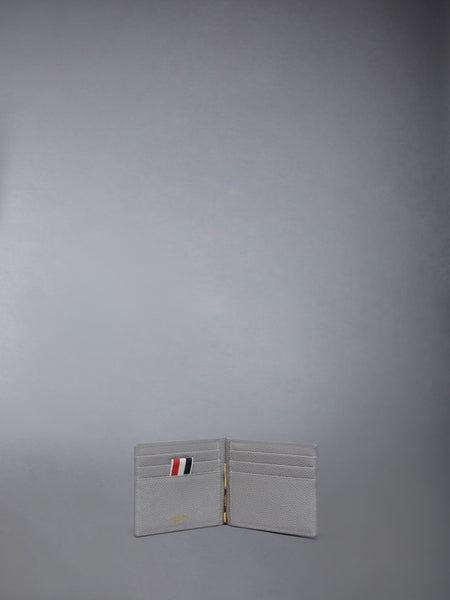 PEBBLE GRAIN MONEY CLIP WALLET LT GREY