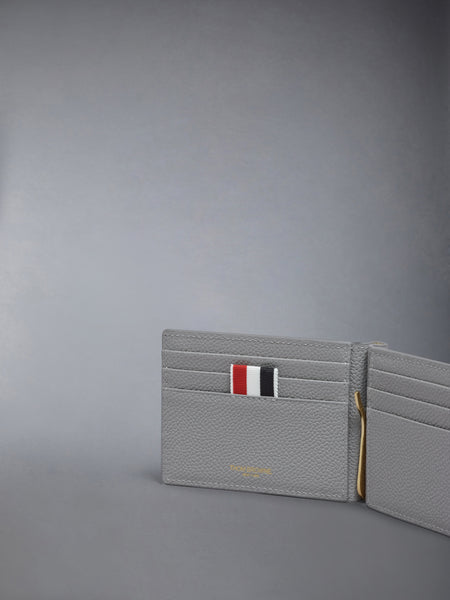 PEBBLE GRAIN MONEY CLIP WALLET LT GREY