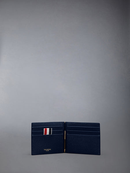 PEBBLE GRAIN MONEY CLIP WALLET NAVY