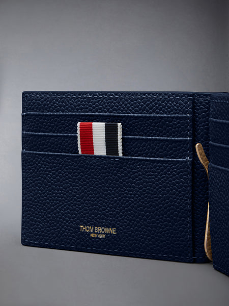 PEBBLE GRAIN MONEY CLIP WALLET NAVY