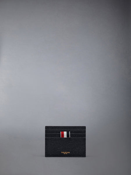 PEBBLE GRAIN NOTE COMPARTMENT CARD HOLDER BLACK