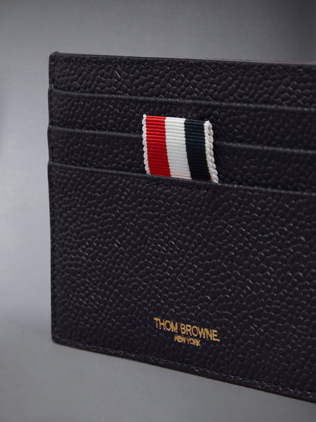 PEBBLE GRAIN NOTE COMPARTMENT CARD HOLDER BLACK