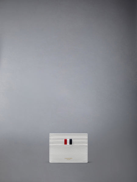 PEBBLE GRAIN NOTE COMPARTMENT CARD HOLDER WHITE
