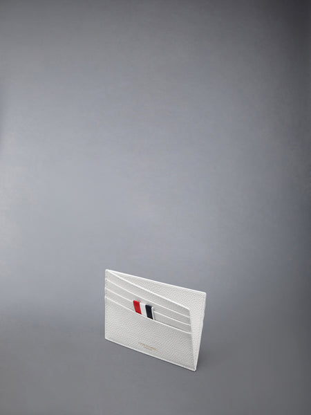 PEBBLE GRAIN NOTE COMPARTMENT CARD HOLDER WHITE