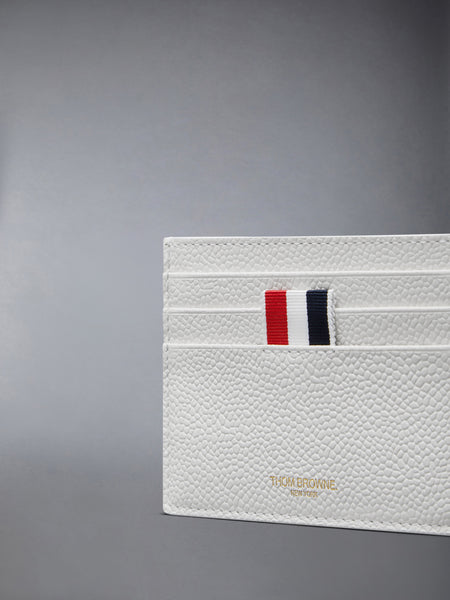 PEBBLE GRAIN NOTE COMPARTMENT CARD HOLDER WHITE