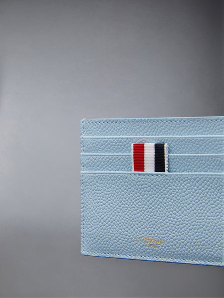 PEBBLE GRAIN NOTE COMPARTMENT CARD HOLDER LT BLUE