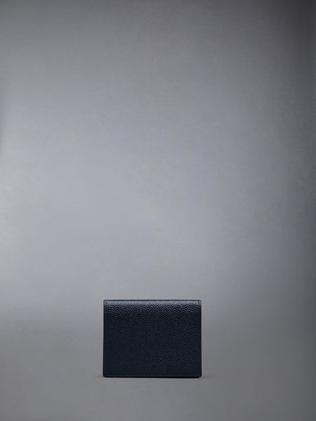 PEBBLE GRAIN OPEN POCKET DOUBLE CARD HOLDER BLACK