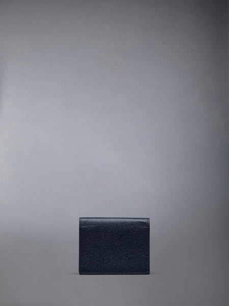 PEBBLE GRAIN OPEN POCKET DOUBLE CARD HOLDER BLACK