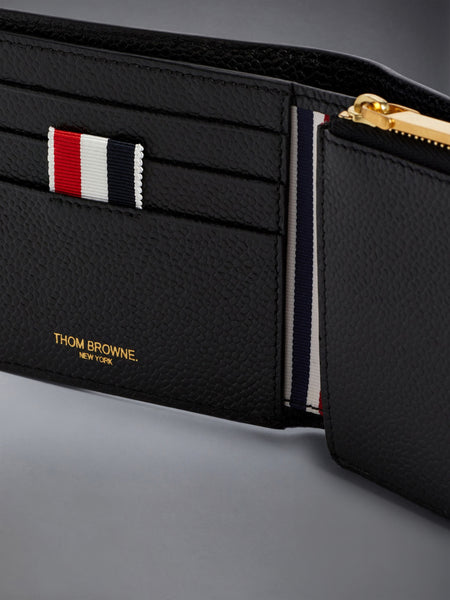 PEBBLE GRAIN COIN PURSE BIFOLD BLACK