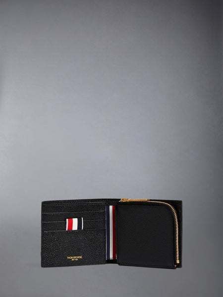 PEBBLE GRAIN COIN PURSE BIFOLD BLACK