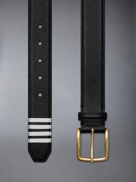 PEBBLE GRAIN 4-BAR LOOP BELT BLACK
