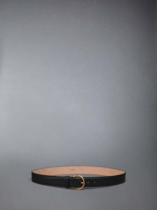 PEBBLE GRAIN ROUND BUCKLE BELT - featured image