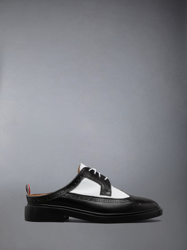 BOX CALF RUBBER SOLE LONGWING BROGUE MULE - featured image