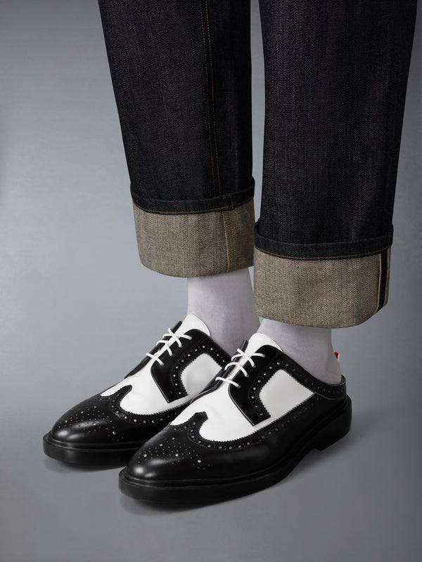BOX CALF RUBBER SOLE LONGWING BROGUE MULE - image 4