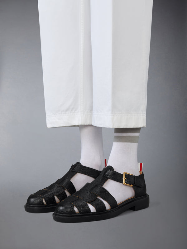 PEBBLE GRAIN LEATHER FISHERMAN SANDAL - image 4