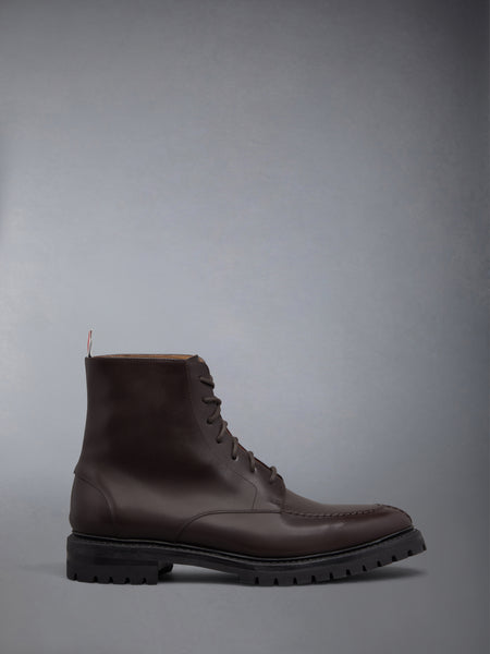 BOX CALF COMMANDO SOLE APRON STITCH BOOTS BROWN