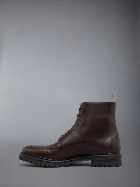 BOX CALF COMMANDO SOLE APRON STITCH BOOTS BROWN