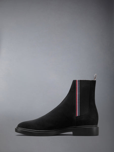 CALF SUEDE RUBBER SOLE RWB CHELSEA BOOT BLACK