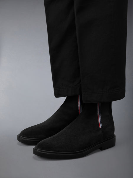 CALF SUEDE RUBBER SOLE RWB CHELSEA BOOT BLACK