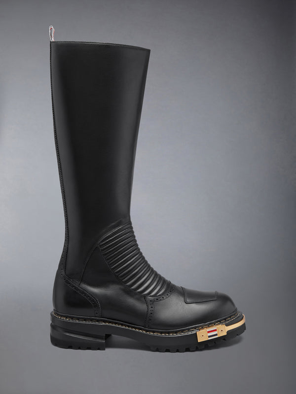LEATHER MOTO KNEE HIGH BOOT - featured image