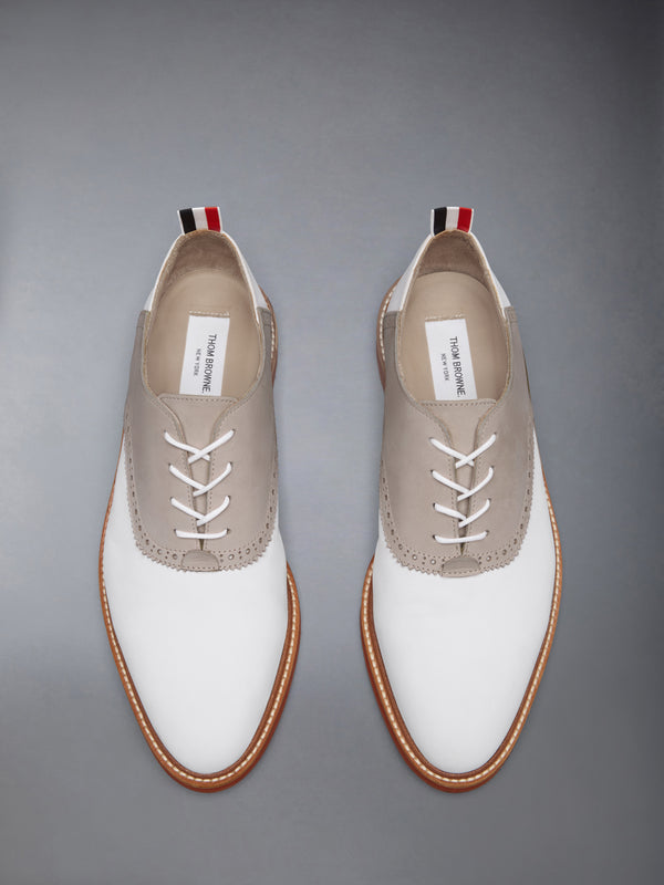 NUBUCK RUBBER SOLE SADDLE SHOE - image 5