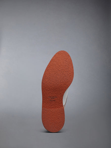 NUBUCK RUBBER SOLE SADDLE SHOE LT GREY/WHITE