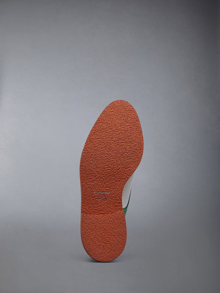 NUBUCK RUBBER SOLE SADDLE SHOE GREEN/WHITE