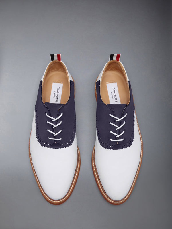 NUBUCK RUBBER SOLE SADDLE SHOE - image 5
