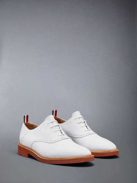 NUBUCK MICRO SOLE SADDLE SHOES WHITE