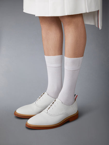 NUBUCK MICRO SOLE SADDLE SHOES WHITE