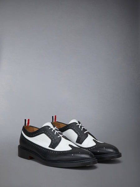 OVERSHOE LEATHER SOLE LONGWING BROGUE BLK/WHT