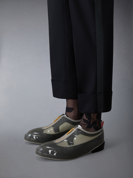 OVERSHOE LEATHER SOLE LONGWING BROGUE BLK/WHT