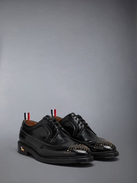 SPAZZOLATO LEATHER LONGWING BROGUE BLACK