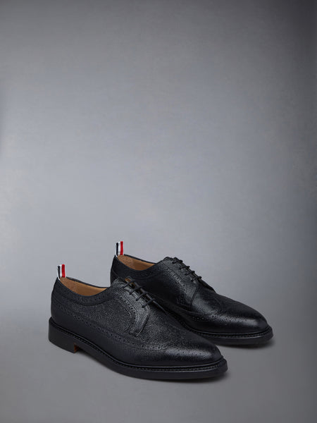 PEBBLE LUCIDO LEATHER SOLE LONGWING BROGUE BLACK
