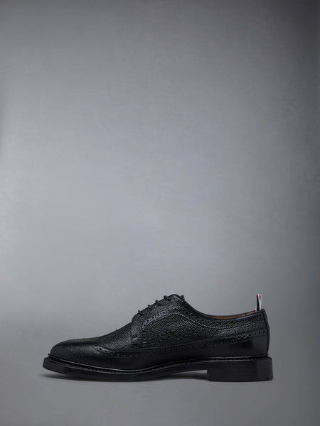 PEBBLE LUCIDO LEATHER SOLE LONGWING BROGUE BLACK