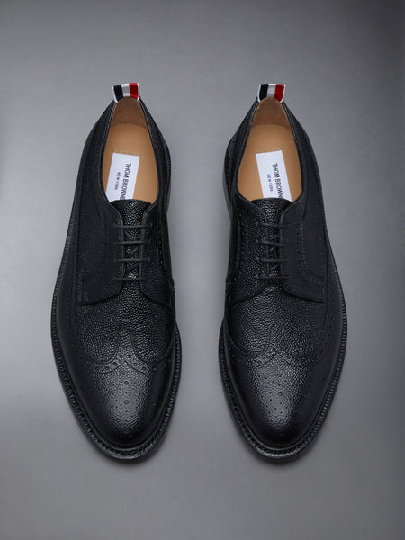 PEBBLE LUCIDO LEATHER SOLE LONGWING BROGUE BLACK