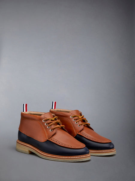 Vacchetta Leather Crepe Sole Mid Top Deck Shoe CAMEL
