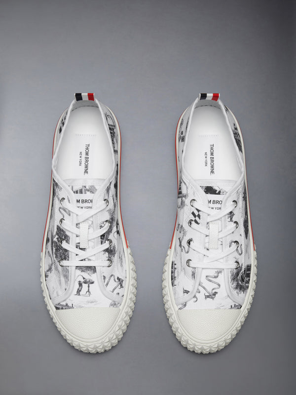 CANVAS HECTOR TOILE LOW TOP SNEAKERS - image 4