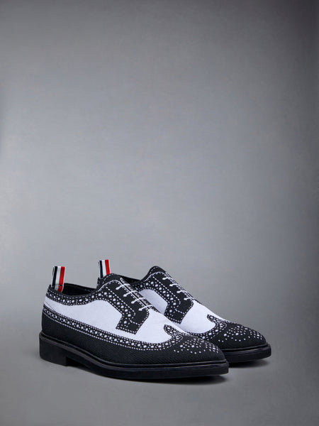 Trompe L'oeil Knit Micro Sole Longwing Brogue BLK/WHT