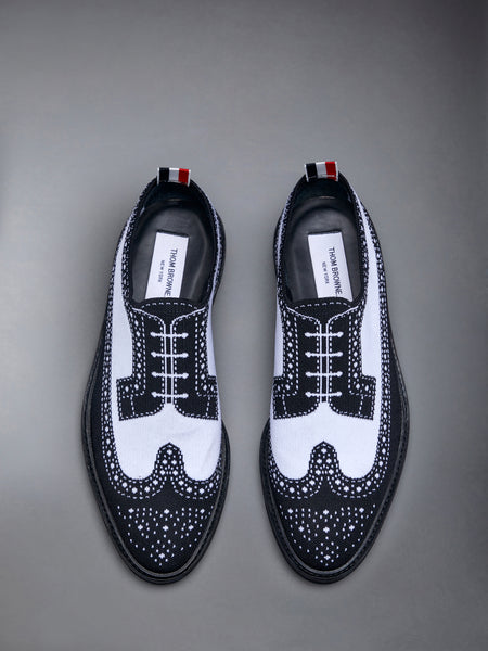 Trompe L'oeil Knit Micro Sole Longwing Brogue BLK/WHT