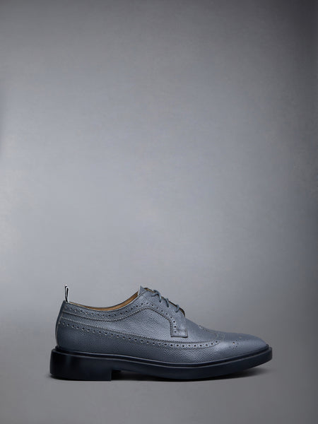 Pebble Grain Leather Longwing Brogue DARK GREY