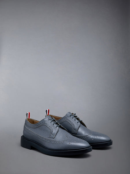Pebble Grain Leather Longwing Brogue DARK GREY