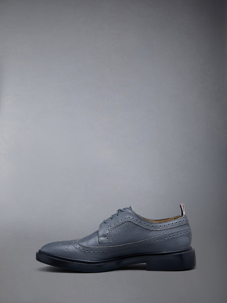 Pebble Grain Leather Longwing Brogue DARK GREY